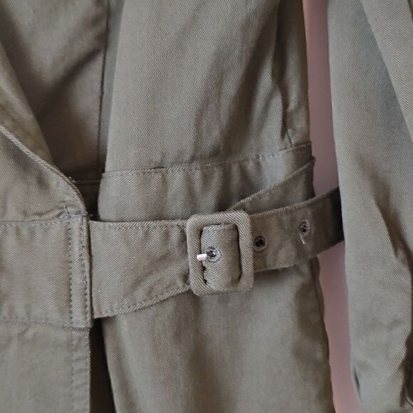 J. McLaughlin Wrap Dress 3/4 Length Sleeves Notched Lapel Green Size L - Picture 7 of 11